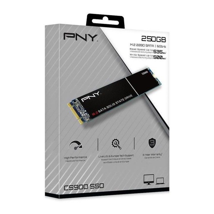 PNY - SSD Interne - CS900 - 250Go - M.2 (M280CS900-250-RB)