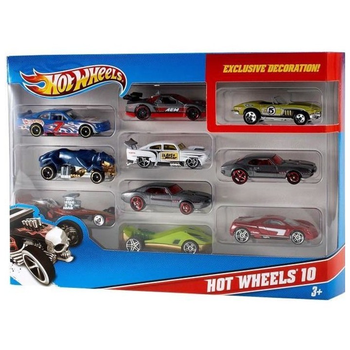 HOT WHEELS Coffret de 10 voitures (modele aléatoire)