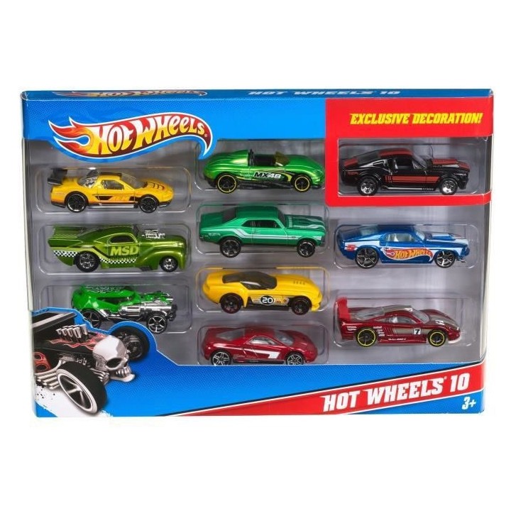 HOT WHEELS Coffret de 10 voitures (modele aléatoire)