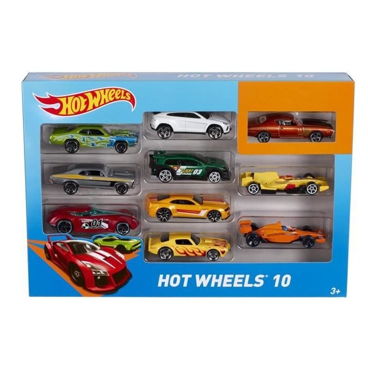 HOT WHEELS Coffret de 10 voitures (modele aléatoire)