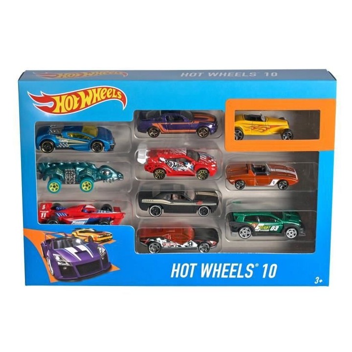 HOT WHEELS Coffret de 10 voitures (modele aléatoire)