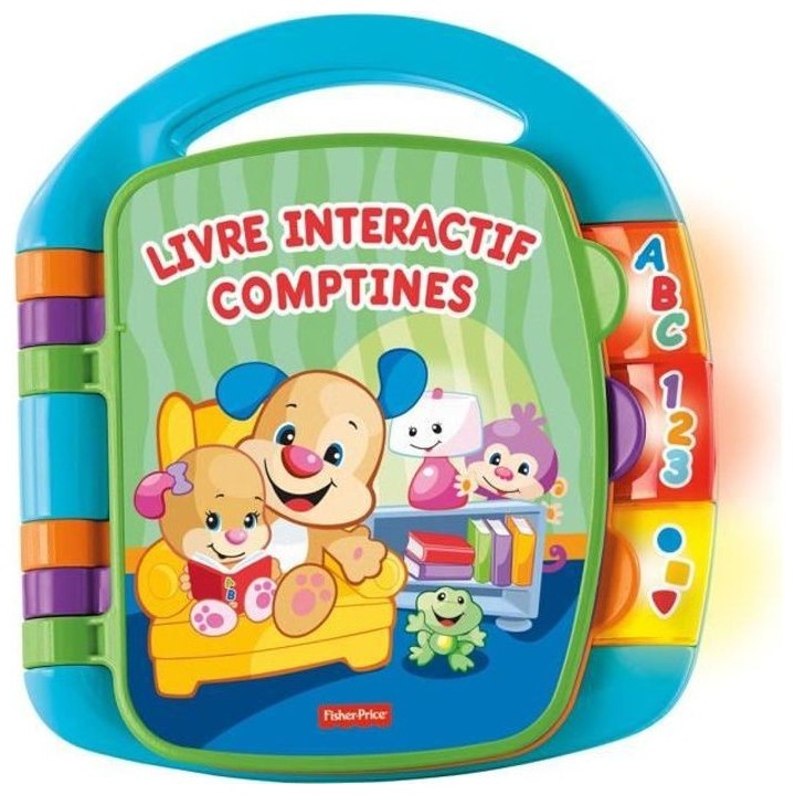 Fisher-Price - Livre Interactif Comptines - Livre bébé - 6 mois et +
