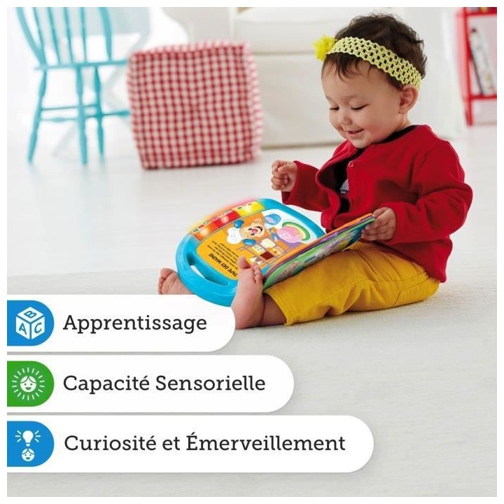 Fisher-Price - Livre Interactif Comptines - Livre bébé - 6 mois et +