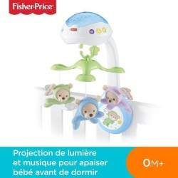 Fisher-Price - Mobile Doux Reves Papillon - Mobile lit bébé - 0 ans et +