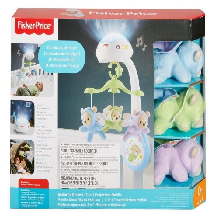 Fisher-Price - Mobile Doux Reves Papillon - Mobile lit bébé - 0 ans