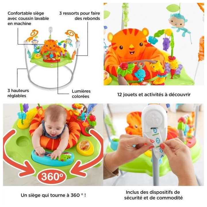 Fisher-Price - Jumperoo Jungle Sons et Lumieres - Youpala