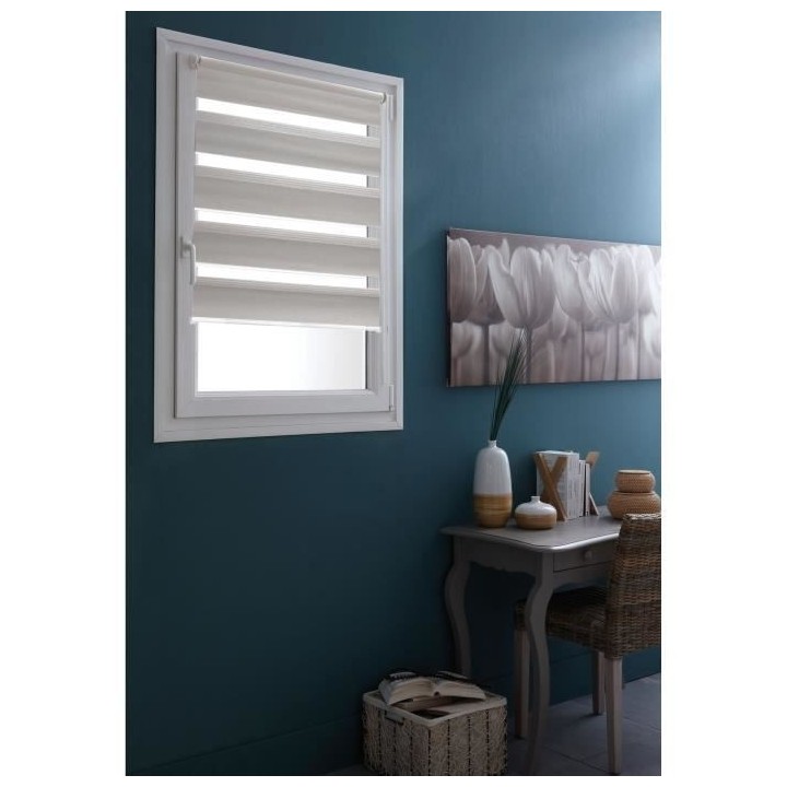 DOMDECO Store jour et nuit sans perçage - Gris clair - 52x190 cm