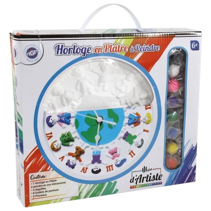 MGM - Main d'artiste - horloge platre a peindre - Loisir créatif