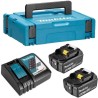 Pack 2 batteries 18V de  5,0 Ah Li-ion MAKITA - 197624-2 (Livré avec chargeur + coffret Makpac)