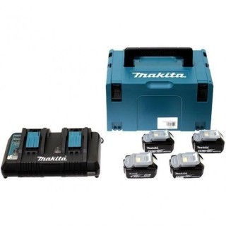 MAKITA Pack energie 18 V Li-ion - 4 batteries (4Ah) + 1 chargeur doubl
