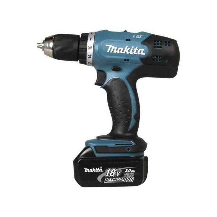 Perceuse visseuse MAKITA 18V 3.0Ah + 2 Batteries, chargeur, en coffret