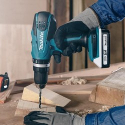 Perceuse-visseuse a percussion 18 V + 2 batteries 1,5 Ah + chargeur + coffret standard - MAKITA - HP457DWE10