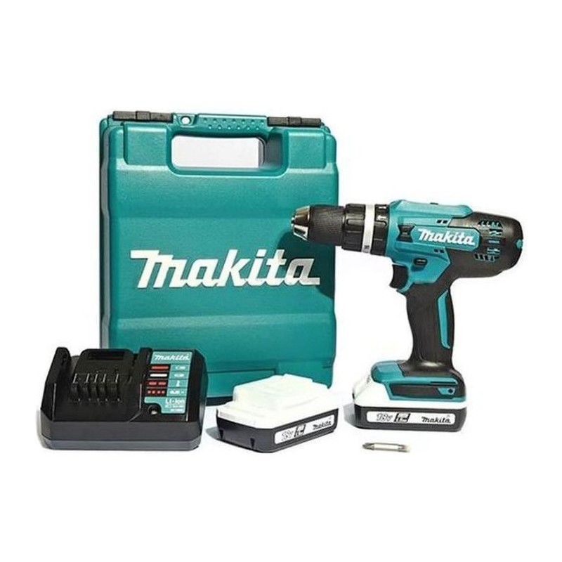 MAKITA Perceuse visseuse DF488DWE + 2 batteries 18V 1.5Ah Li-ion + chargeur + coffret de transport