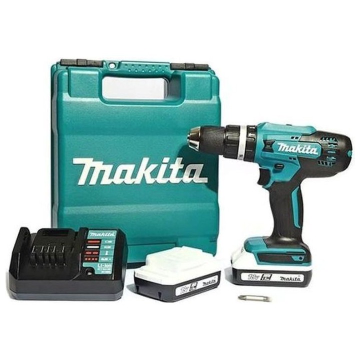 MAKITA Perceuse visseuse DF488DWE + 2 batteries 18V 1.5Ah Li-ion + ch