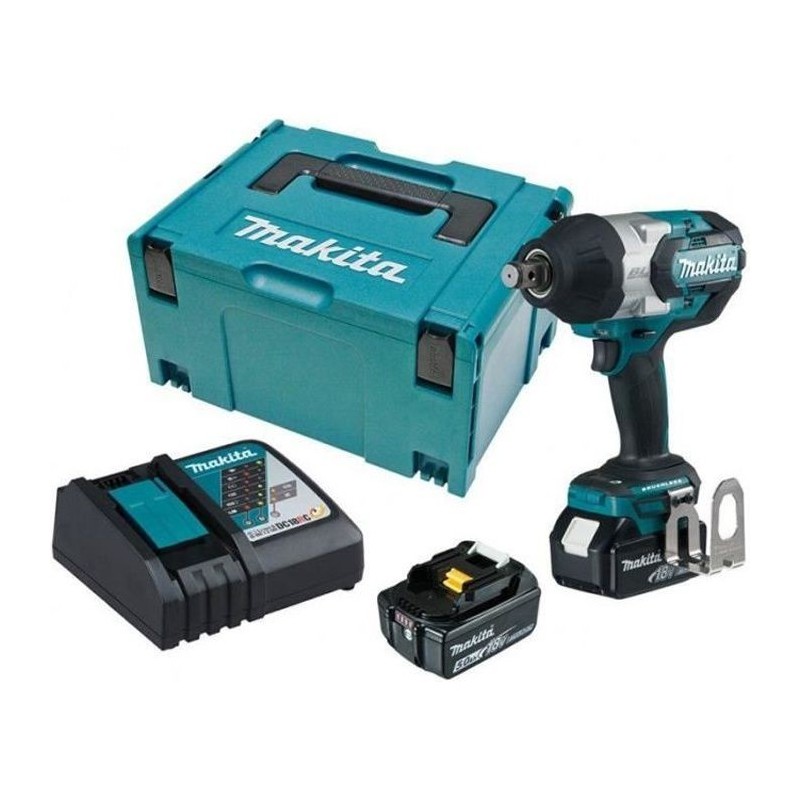 Boulonneuse a chocs brushless MAKITA 18V - 2 batteries BL1850B 5.0Ah - 1 chargeur rapide DC18RC DTW1001RTJ