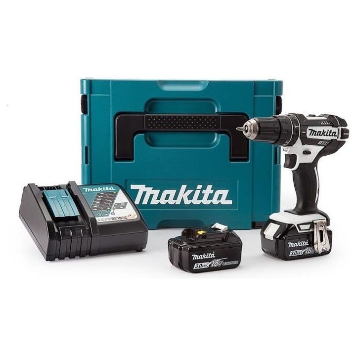 MAKITA Perceuse-visseuse a percussion DHP482RFWJ - Livrée avec 2 batt