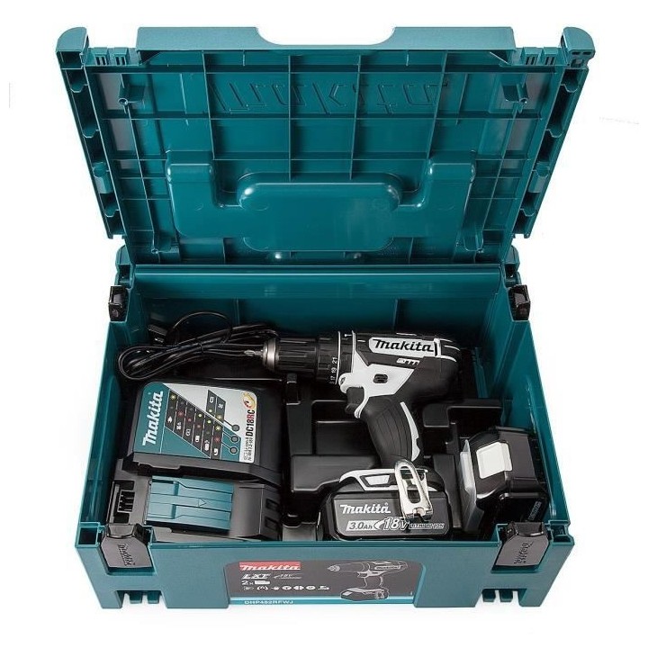 MAKITA Perceuse-visseuse a percussion DHP482RFWJ - Livrée avec 2 batt