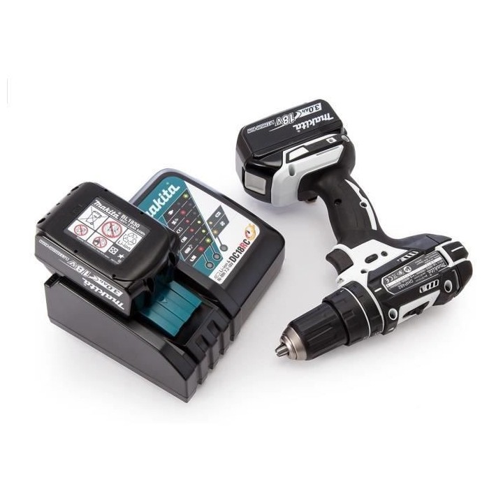 MAKITA Perceuse-visseuse a percussion DHP482RFWJ - Livrée avec 2 batt