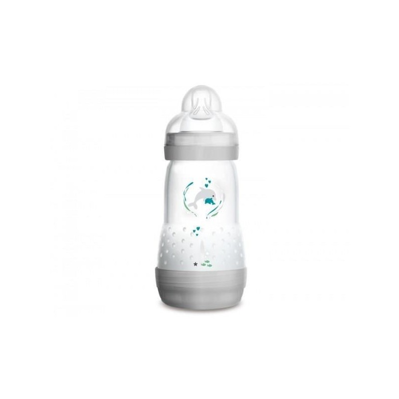 MAM Biberon Easy Start Anti-Colique - 260ml - 0 a 6 mois - Tétine Débit 2 - Vert