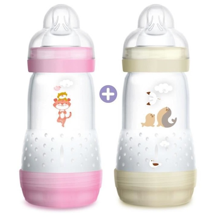 MAM Easy Start Anti Colique 1er Âge Biberon +2m Hippocampe et Tortue