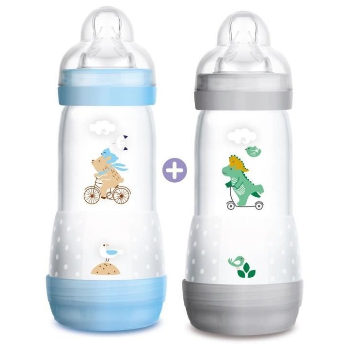 MAM Easy Start Anti Colique 1er Âge Biberon +4m Ours Dinosaure Lot de