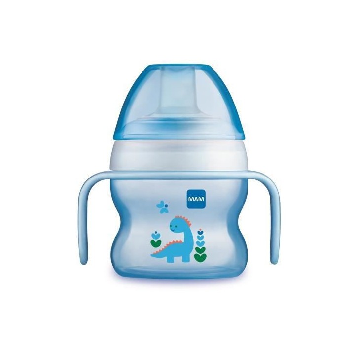 MAM Repas Biberon de Transistion +6m Dinosaure Bleu 220ml