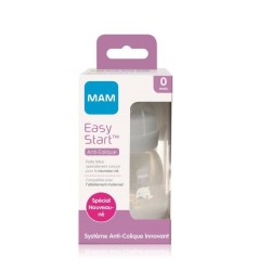 MAM Easy Start Anti Colique 1er Âge Biberon Nouveau-Né 0m Dauphin Gris 130ml