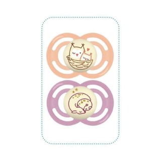 MAM Lot de 2 sucettes Perfect Nuit - 6+ mois - Décor - Silicone + Bo