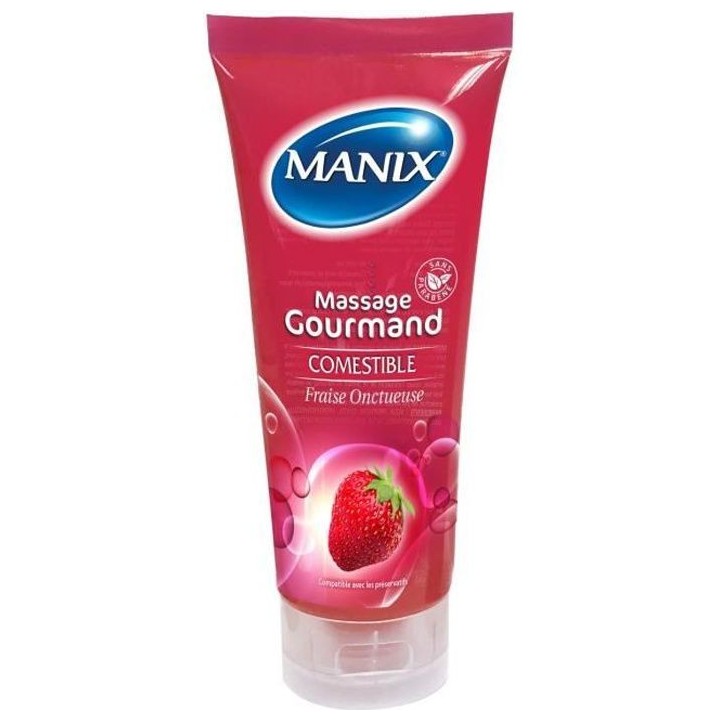 Manix Gel de Massage Gourmand Fraise Onctueuse 200ml