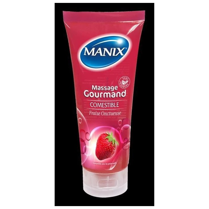 Manix Gel de Massage Gourmand Fraise Onctueuse 200ml