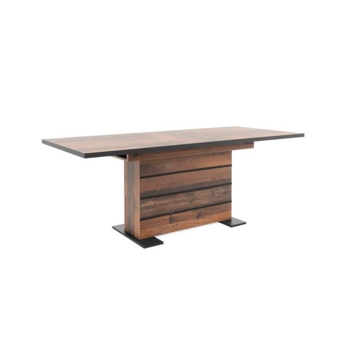 Table a manger extensible - Boisé Old Style et noir - MANHATTAN - L 1