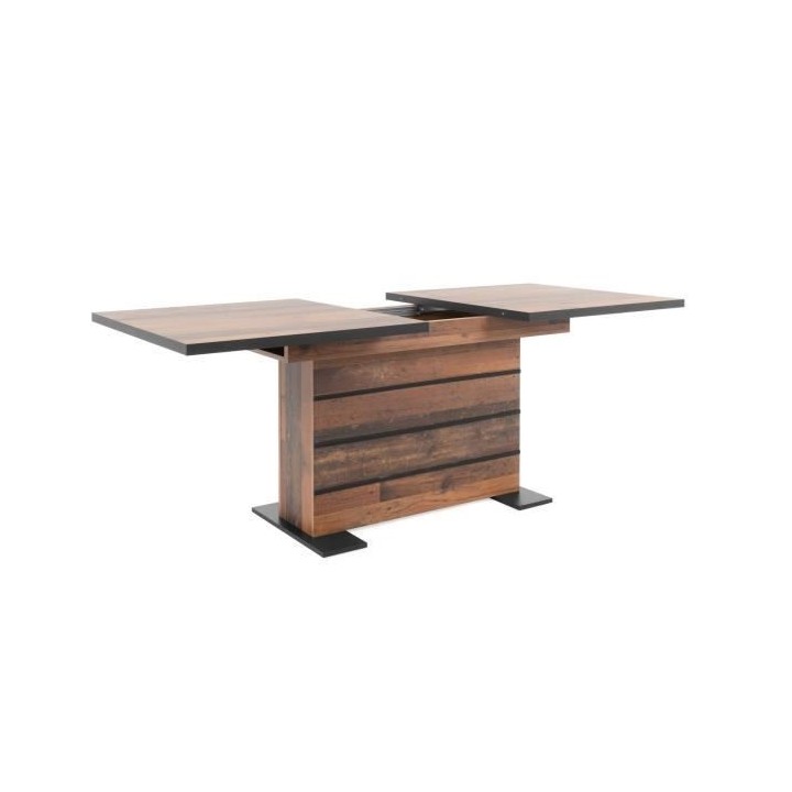 Table a manger extensible - Boisé Old Style et noir - MANHATTAN - L 1