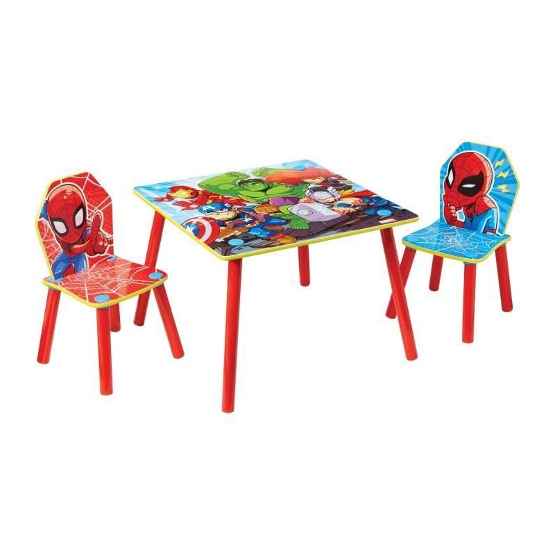 MARVEL Heroes Ensemble table et 2 chaises pour enfants