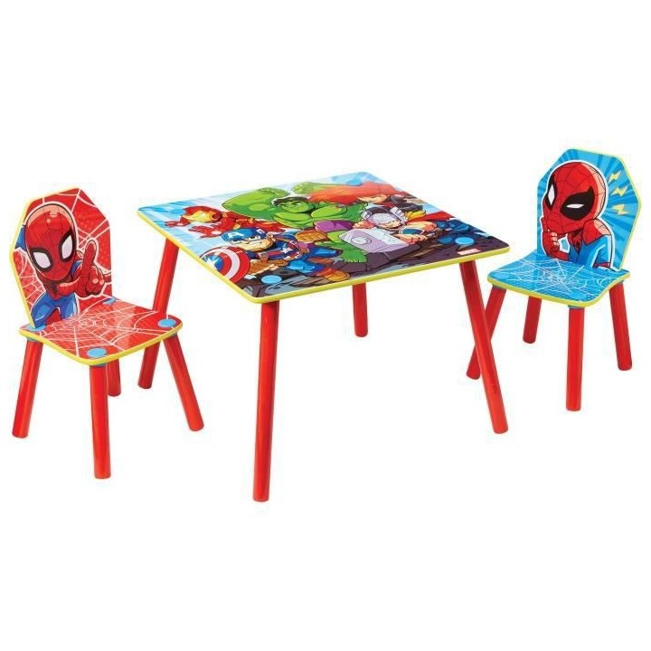 MARVEL Heroes Ensemble table et 2 chaises pour enfants