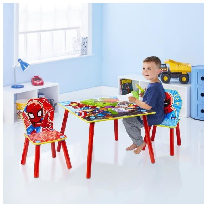 MARVEL Heroes Ensemble table et 2 chaises pour enfants