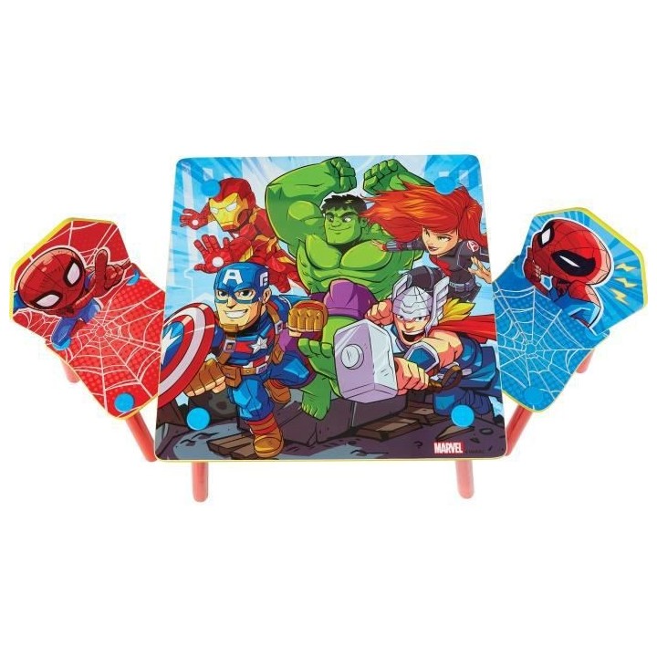MARVEL Heroes Ensemble table et 2 chaises pour enfants