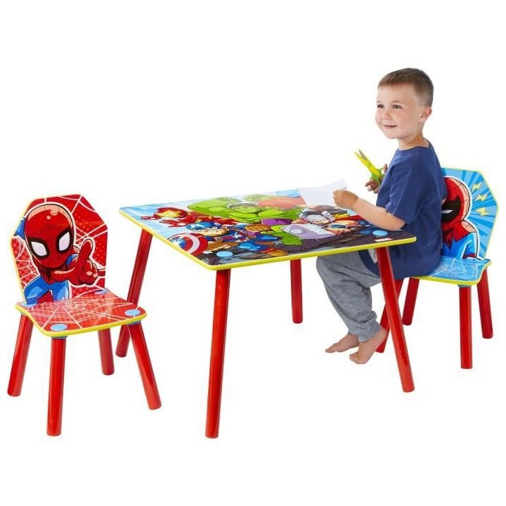 MARVEL Heroes Ensemble table et 2 chaises pour enfants