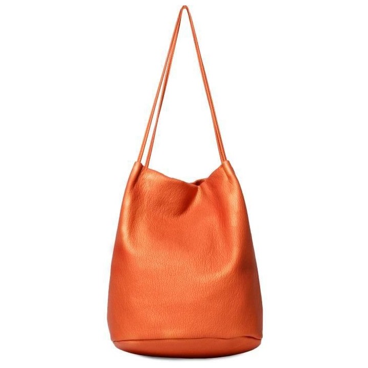 KINSTON Sac a Main Double Anses Orange Femme