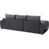 Canapé d'angle gauche convertible - 4 places - Simili noir et tissu gris - L 271 x P 179 x H 87 cm - MARIO - Avec éclairage LE