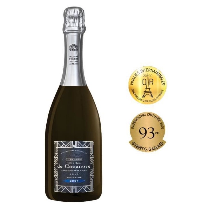 Champagne De Cazanove Tradition Millésime - 2007 avec étui