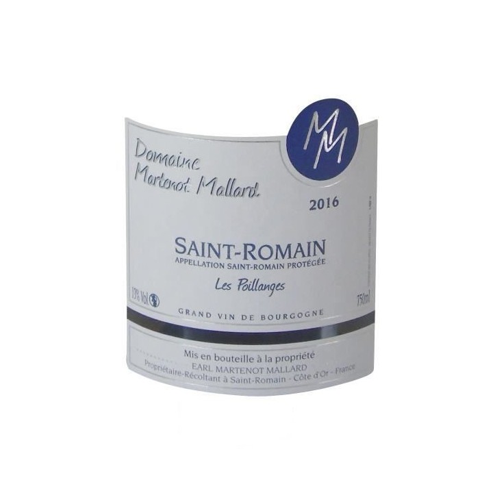 Domaine Martenot Mallard 2016 Saint-Romain - Vin Blanc de Bourgogne