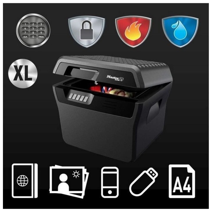 MASTER LOCK Malette de sécurité / Coffre fort - Anti feu et étanche