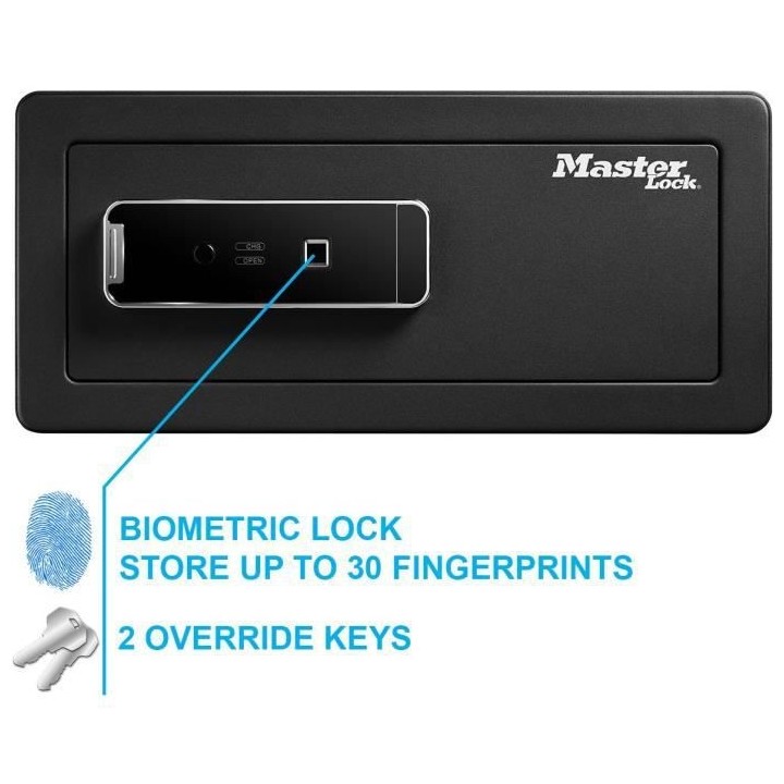 Master Lock LX110BEURHRO Coffre-fort biométrique pour protéger les b