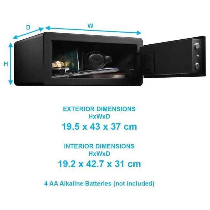 Master Lock LX110BEURHRO Coffre-fort biométrique pour protéger les b