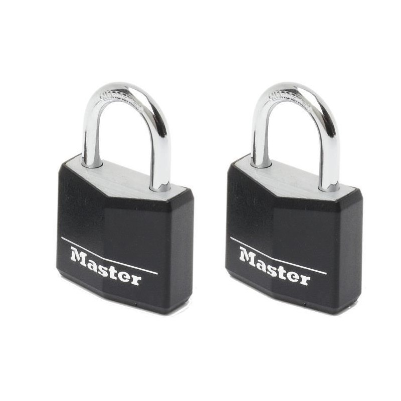 MASTERLOCK Lot de 2 cadenas aluminium 30mm couverture vinyle