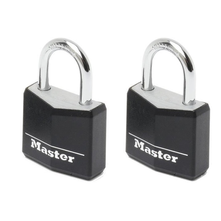 MASTERLOCK Lot de 2 cadenas aluminium 30mm couverture vinyle