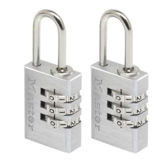 MASTERLOCK Lot de 2 cadenas aluminium 20mm a combinaison programmable
