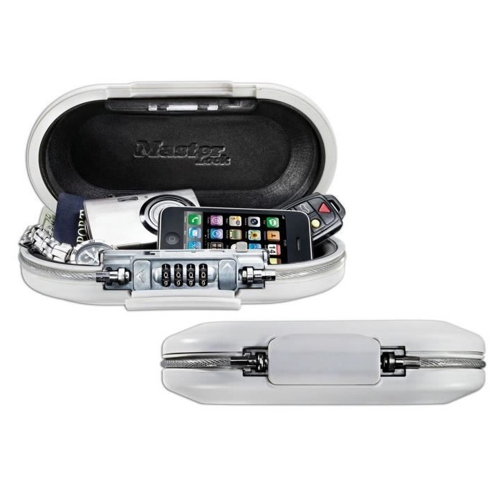 MASTER LOCK Mini-coffre de rangement portable pour voyage avec câble