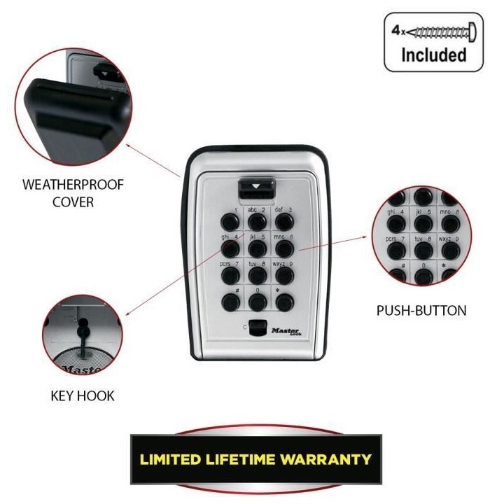 MASTER LOCK Boite a clés sécurisée - Boutons Poussoirs