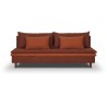 Banquette convertible 3 places MASSA - Tissu rouge - L 195 x P 86 x H 82 cm